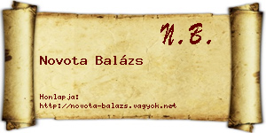 Novota Balázs névjegykártya